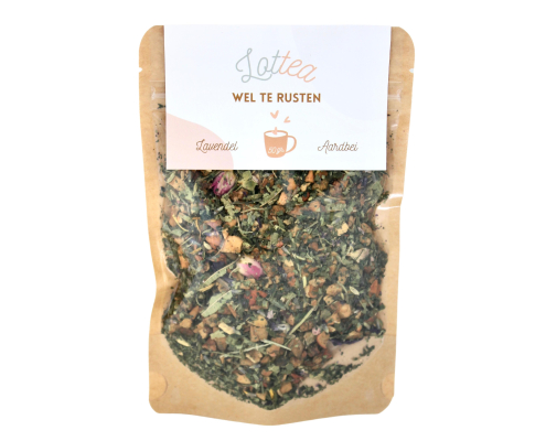 Lottea Wel Te Rusten thee stazak Losse thee in een theezak, smaak Wel Te Rusten thee, een kruidenthee voor de avond